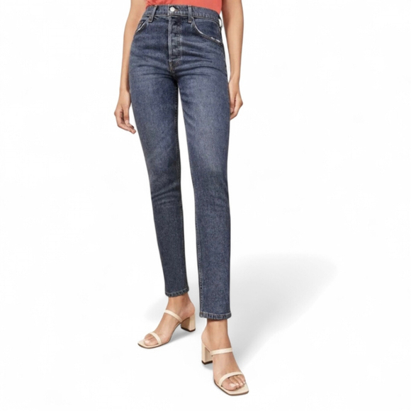 Reformation Serena Button Fly High Waist Skinny Jeans Women's Sz 24 Kasai Wash - Picture 2 of 14